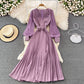 Elegant V Neck Long Sleeve Dress A Line Fashion Dress  10913