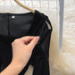 Schwarzes Samtkleid mit langen Ärmeln Sexy Kleid 10948