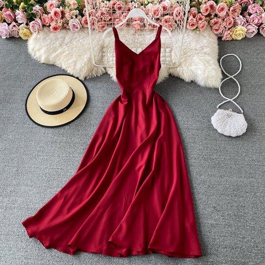 Einfaches kurzes Kleid mit V-Ausschnitt A-Linie Modekleid 10879