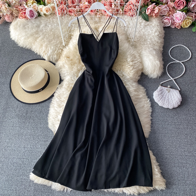 Robe courte simple à coupe trapèze, robe tendance 10867