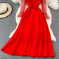 Elegant A Line Long Sleeve Dress See Through Dress  10912