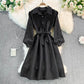 Sweet Long-Sleeved Corduroy Dress A Line Fashion Dress  10956