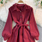 Sweet Long-Sleeved Corduroy Dress A Line Fashion Dress  10956