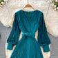 Elegant V Neck Long Sleeve Dress A Line Fashion Dress  10913