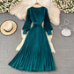 Elegant V Neck Long Sleeve Dress A Line Fashion Dress  10913