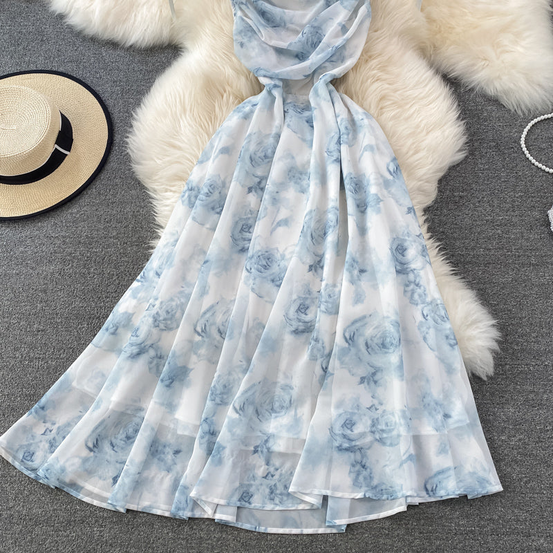 Süßes Blumenkleid in A-Linie Modekleid 10759