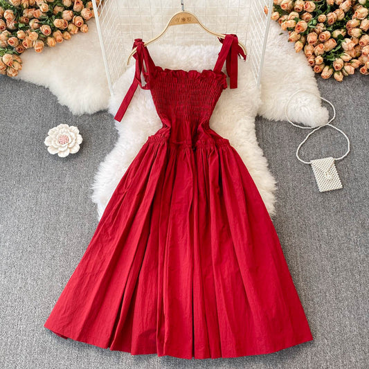 Rotes A-Linie kurzes Kleid Mode Mädchenkleid 10800