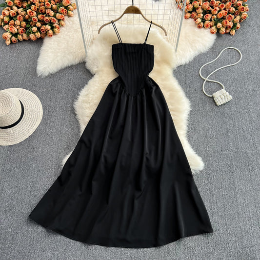 Schwarzes A-Linie Off-Shouler-Kleid Modekleid 10838 