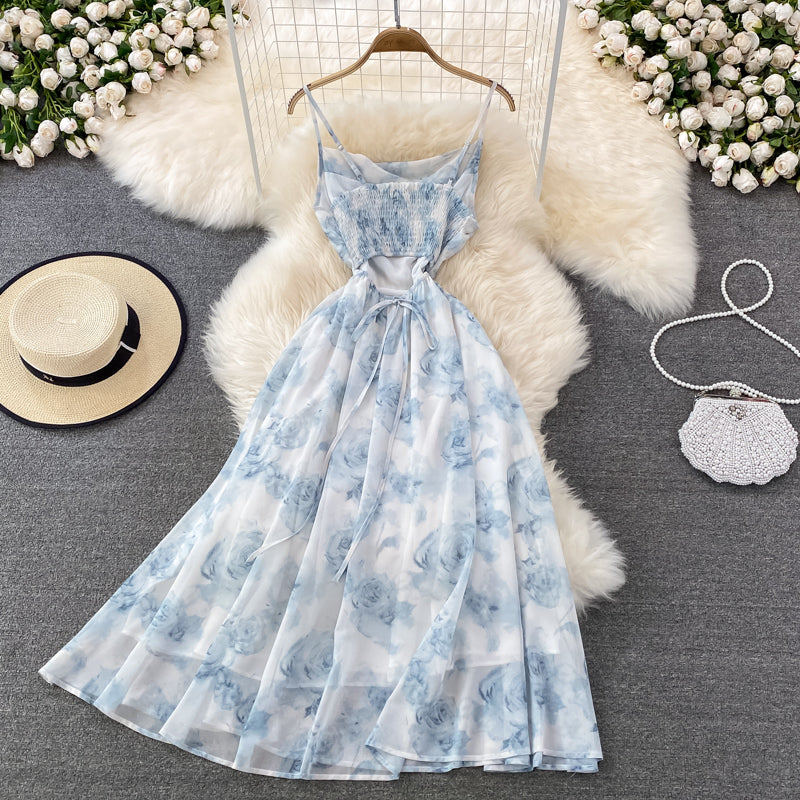 Süßes Blumenkleid in A-Linie Modekleid 10759