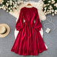 Cute V Neck Long Sleeve Dress A Line Fashion Dress  10850