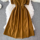 Cute Bow Velvet Backless Dress Fashion Dress  10848