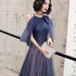 Blue tulle sequins long prom dress blue evening dress  10497