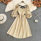 Cute Bow Puff Sleeve Dress  10724