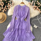A-Linie Chiffon-Spitze Langarmkleid Fashion Dress 10720 