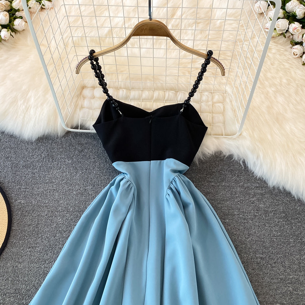 Süßes kurzes Kleid in A-Linie Blaues Modekleid 10725