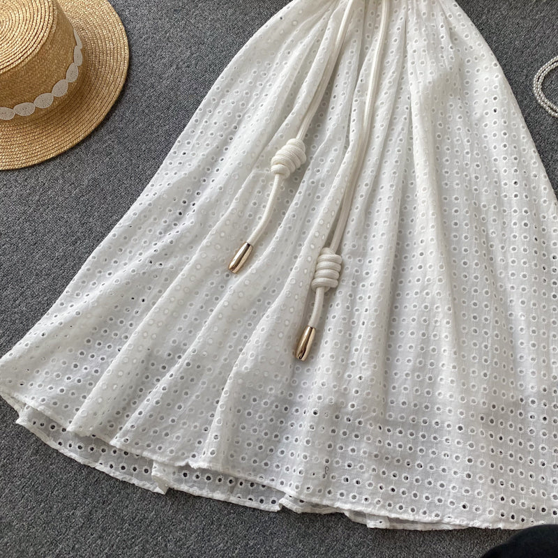 Süßes Ausschnitt A-Linie Kleid Modekleid 10665
