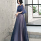 Blue tulle sequins long prom dress blue evening dress  10497