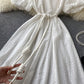 Süßes Ausschnitt A-Linie Kleid Modekleid 10665