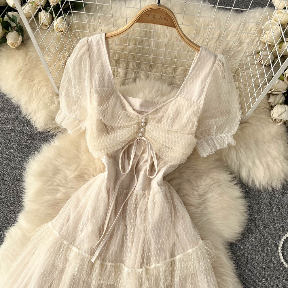 A-Linie Chiffon-Spitze Langarmkleid Fashion Dress 10720 