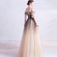 Cute tulle sequins long prom dress evening dress  10470