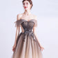 Cute tulle sequins long prom dress evening dress  10470
