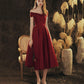 Burgundy satin short prom dress homecoming dress  10417