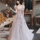 Cute tulle sequins long prom dress evening dress  10251