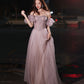 Pink tulle long prom dress pink evening dress  10218