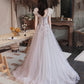 Cute tulle sequins long prom dress evening dress  10251