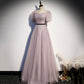 Cute tulle long A line prom dress evening gown  10039