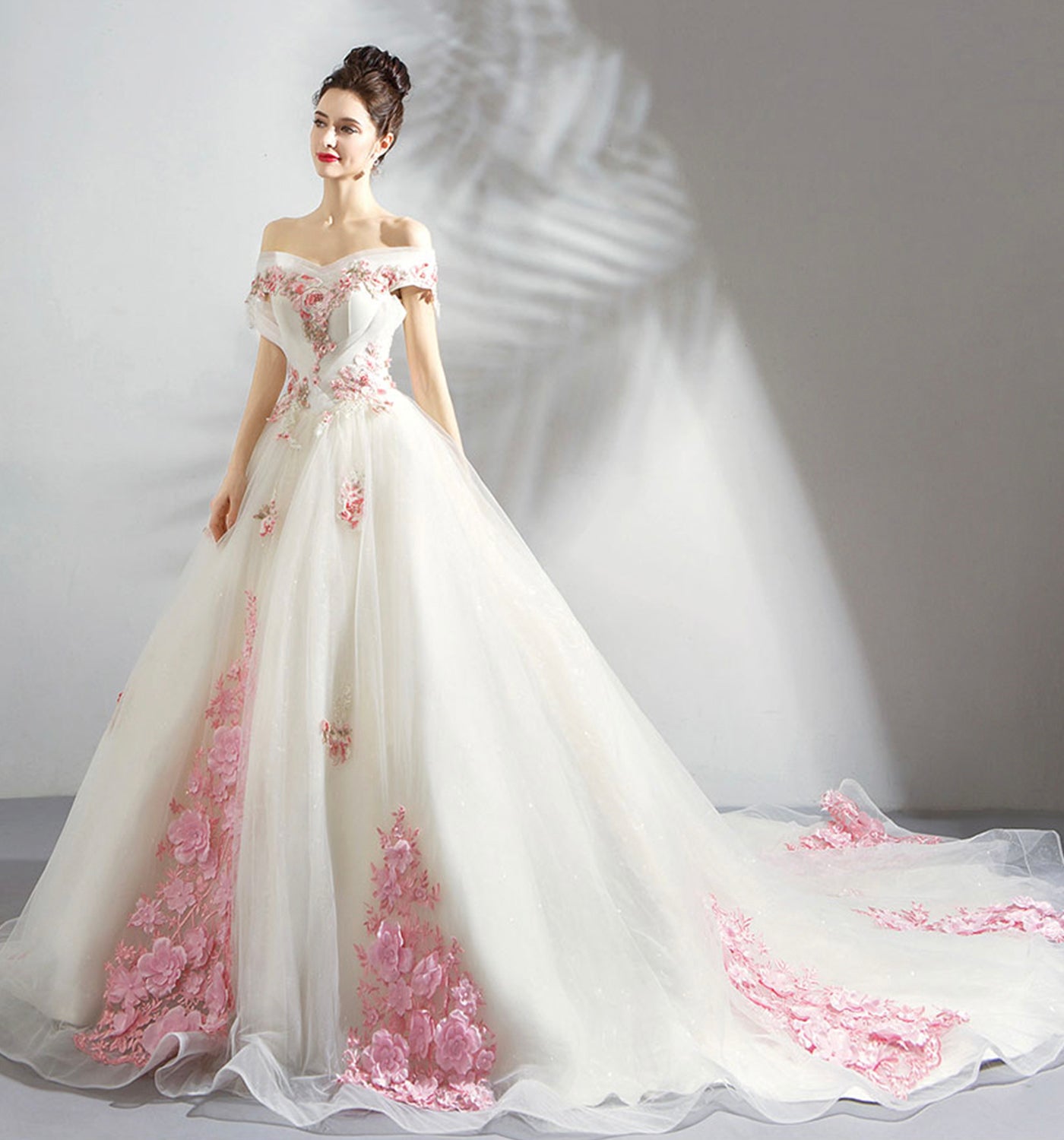 Stylish tulle applique long ball gown dress formal dress  10021