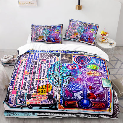 Cutom Duvet Cover Set Pattern Chic Comforter Cover King Size for Teens Adults Bedding Set with Pillowcases  WXR1008