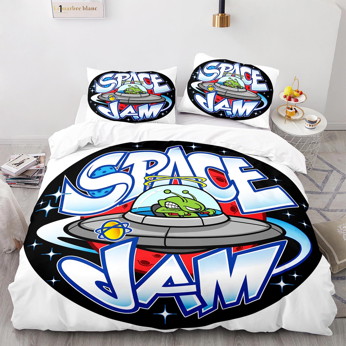 Cutom Bettbezug-Set Muster Chic Bettbezug King Size für Teenager Erwachsene Bettwäsche-Set mit Kissenbezügen DGL1019