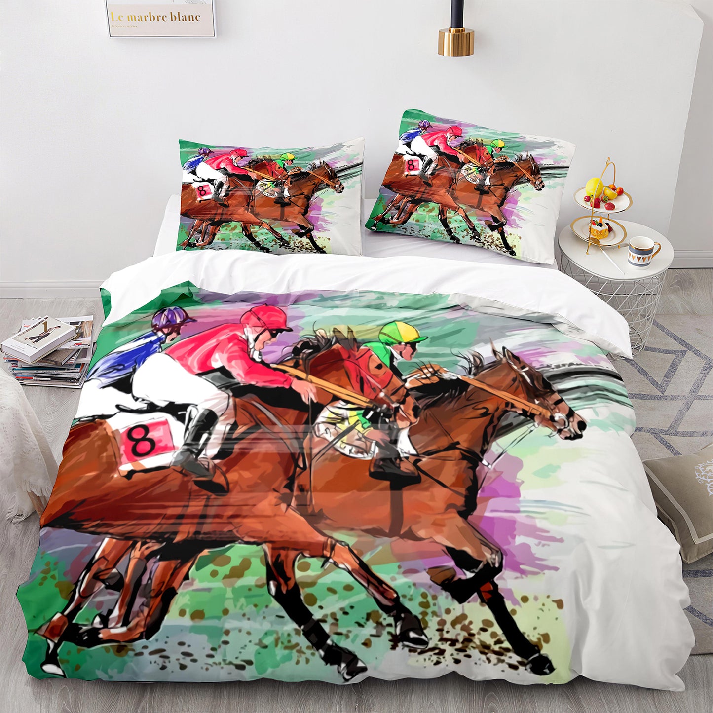 Cutom Duvet Cover Set Pattern Chic Comforter Cover King Size for Teens Adults Bedding Set with Pillowcases  M1026