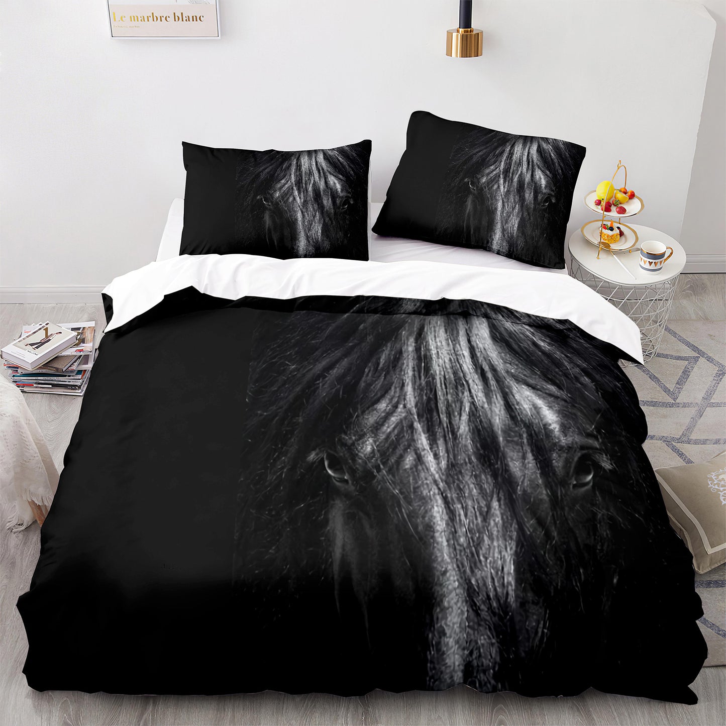 Cutom Bettbezug-Set Muster Chic Bettbezug King Size für Teenager Erwachsene Bettwäsche-Set mit Kissenbezügen M1052