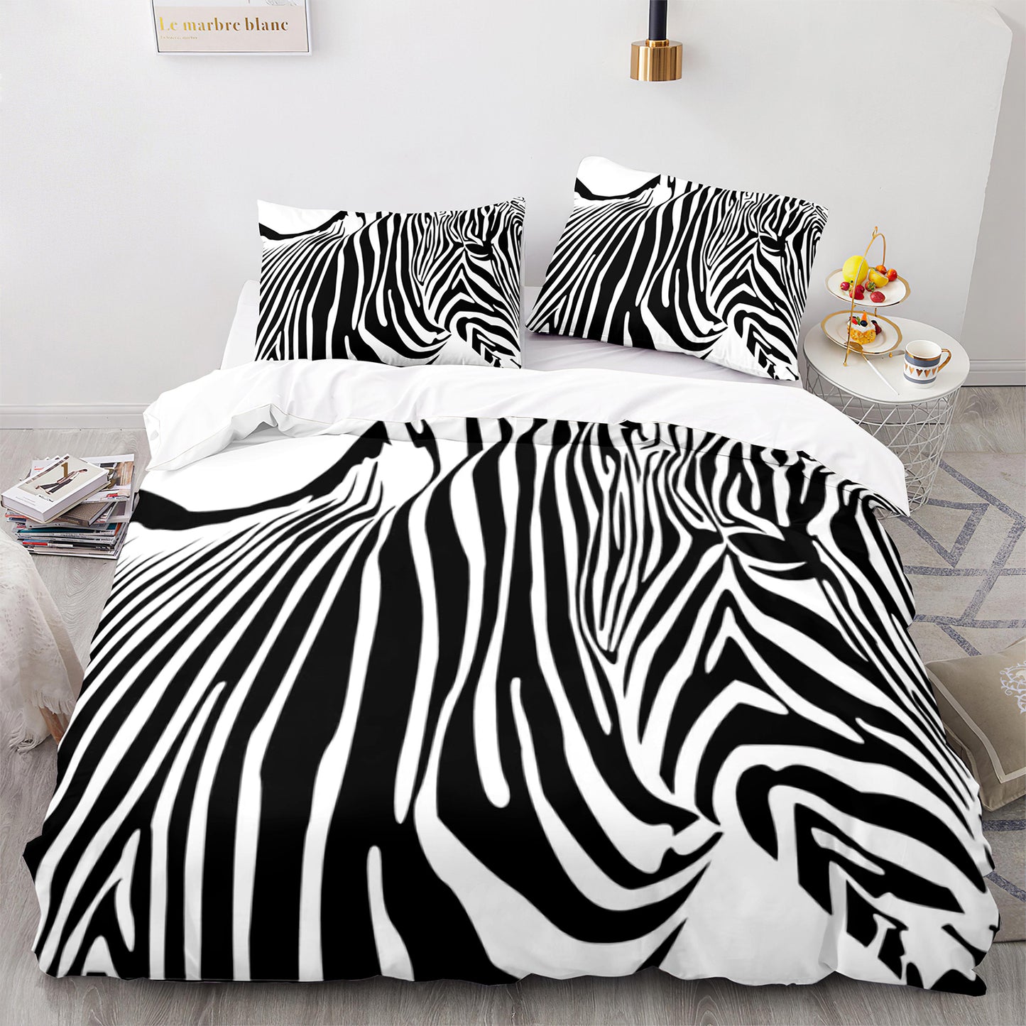 Cutom Bettbezug-Set Muster Chic Bettbezug King Size für Teenager Erwachsene Bettwäsche-Set mit Kissenbezügen M1055