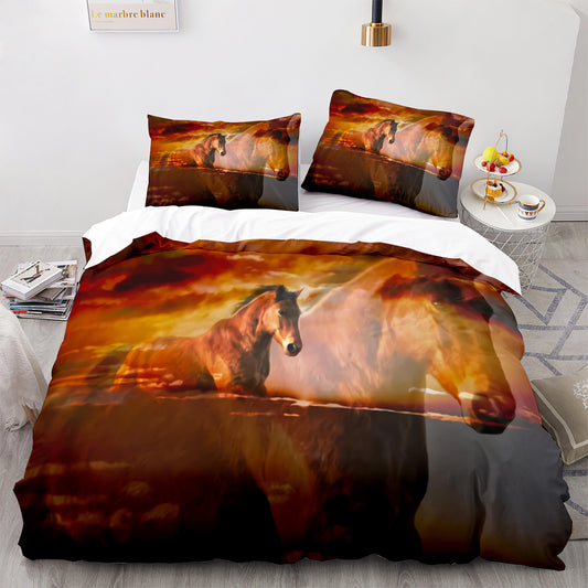 Cutom Duvet Cover Set Pattern Chic Comforter Cover King Size for Teens Adults Bedding Set with Pillowcases  M1058