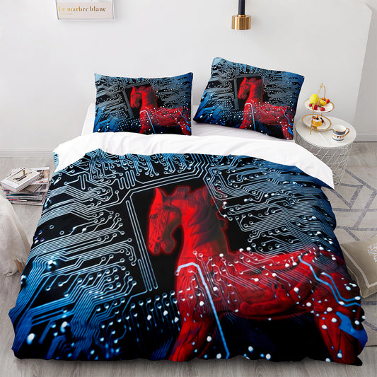 Cutom Duvet Cover Set Pattern Chic Comforter Cover King Size for Teens Adults Bedding Set with Pillowcases  M1079