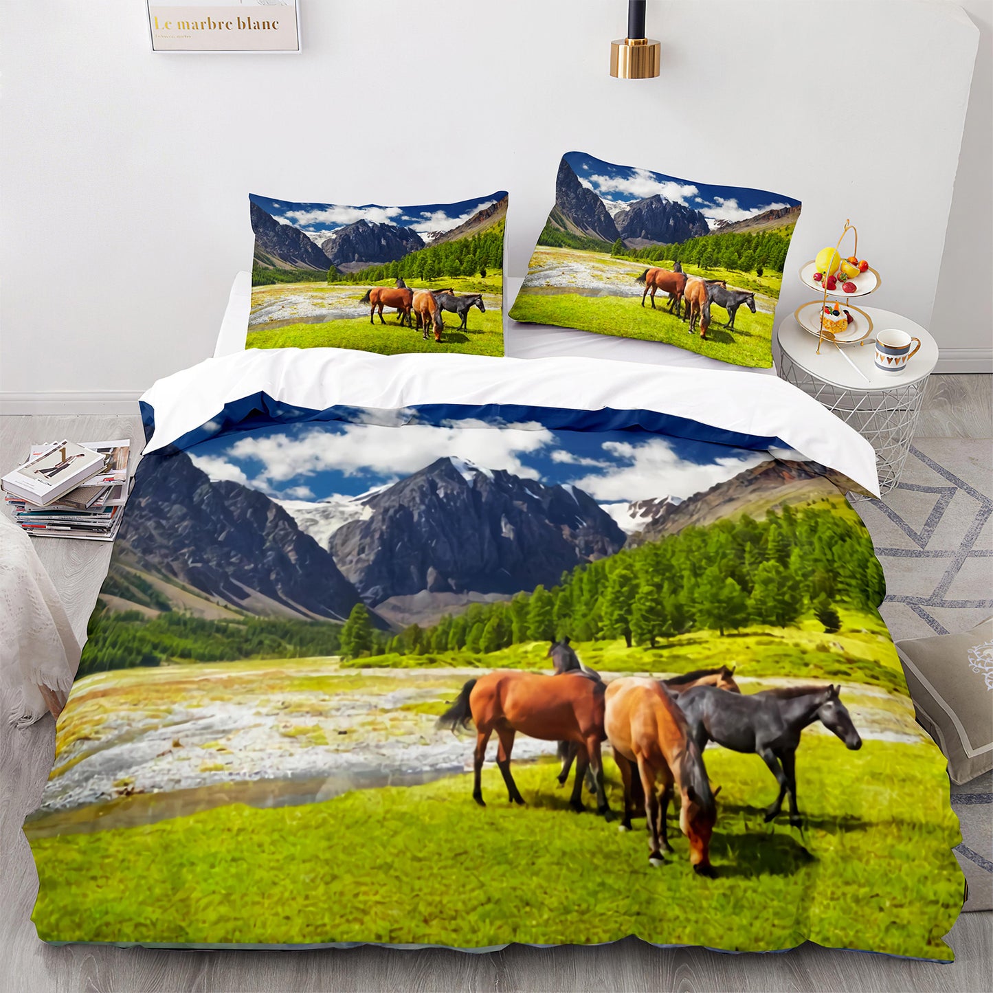 Cutom Duvet Cover Set Pattern Chic Comforter Cover King Size for Teens Adults Bedding Set with Pillowcases  M1090