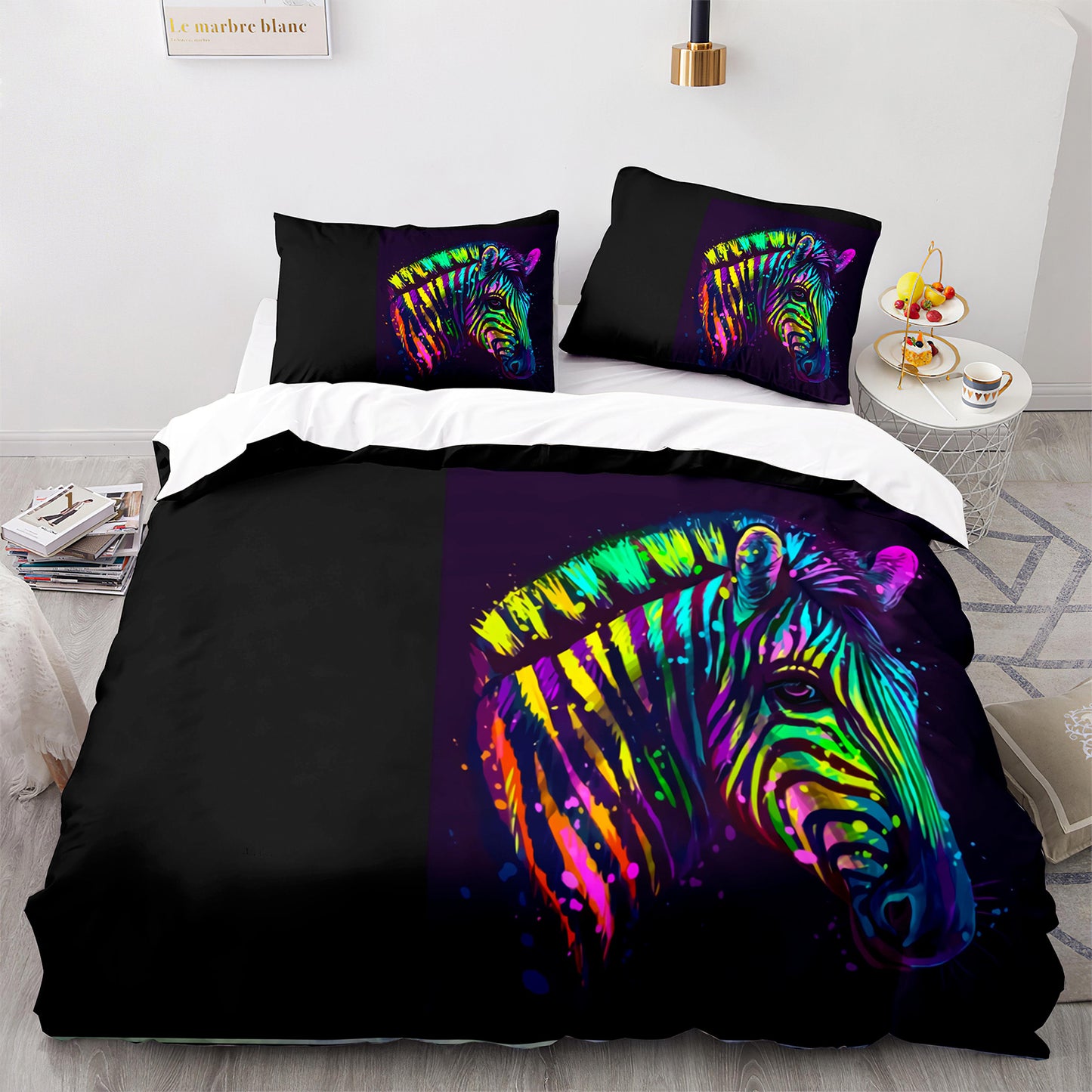 Cutom Bettbezug-Set Muster Chic Bettbezug King Size für Teenager Erwachsene Bettwäsche-Set mit Kissenbezügen M1091