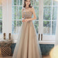 Lovely tulle lace long prom dress evening dress  8486