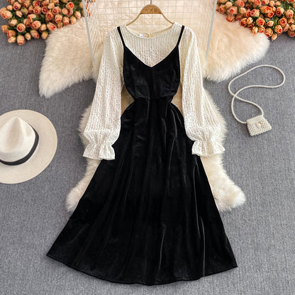 Schönes zweiteiliges Kleid A-Linie Fashion Dress 10966
