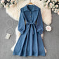 Sweet Long-Sleeved Corduroy Dress A Line Fashion Dress  10956