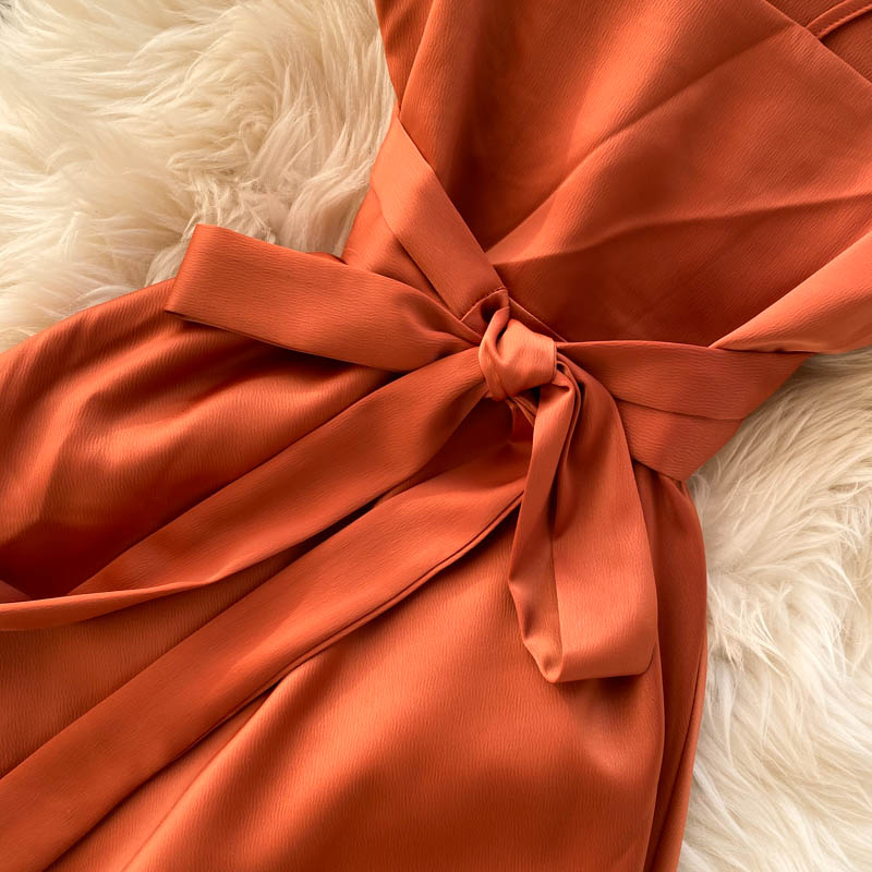 Cute Satin Short A Line Dress Fashion Dress  10944