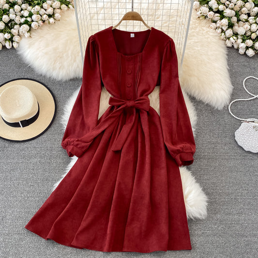 Cute A Line Long Sleeve Dress Fashion Dress  10829