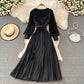 Elegant V Neck Long Sleeve Dress A Line Fashion Dress  10913