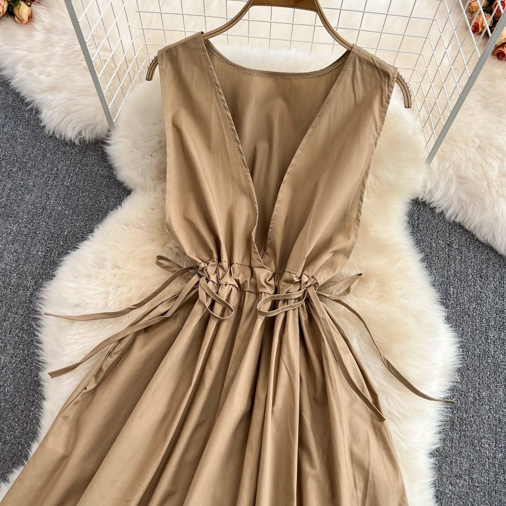 Simple V Neck Short Dress Fashion Dress  10695