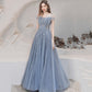 Blue tulle long prom dress blue evening dress  8628