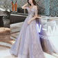 Shiny tulle sequins long prom dress evening dress  8537