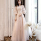 Cute tulle lace long prom dress A line evening dress  10468